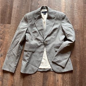 Banana Republic Gray Suit Jacket Sz 0P Wool Blend Single Button Vintage EUC